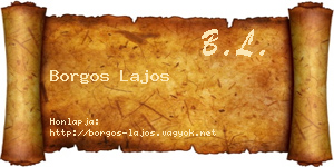 Borgos Lajos névjegykártya